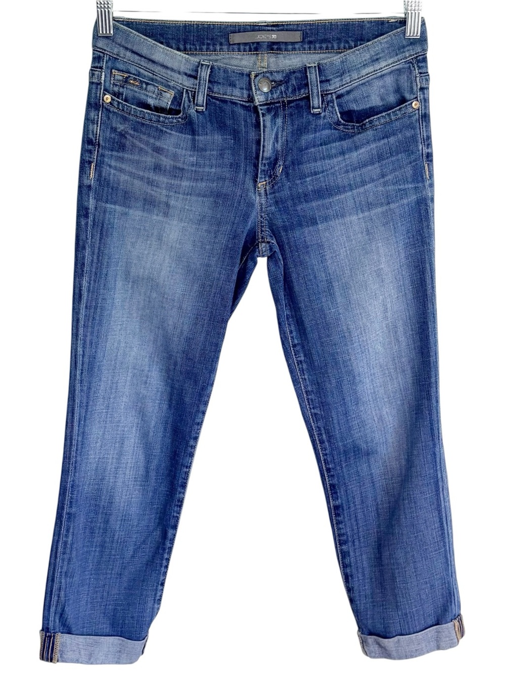 JOE’S JEANS Socialite Kicker Cropped Straight Leg Stretch Jeans 27 Rolled Hem